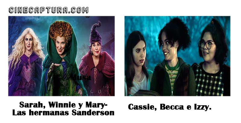 Personajes principales de El regreso de las brujas 2-Hocus Pocus 2.