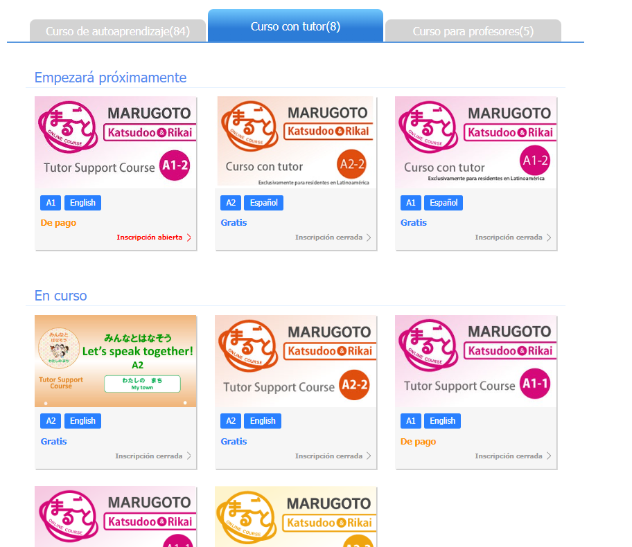 Cursos con tutor gratuitos Minato