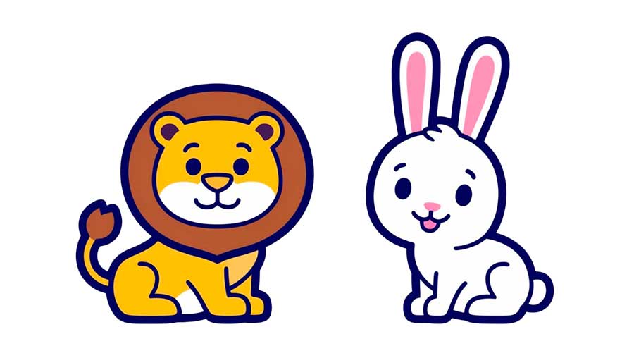 Lion and rabbit-Lost in the woods bl